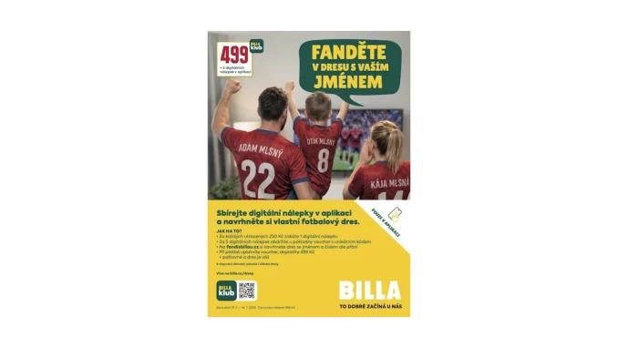 BILLA představuje unikátní personalizované fotbalové dresy