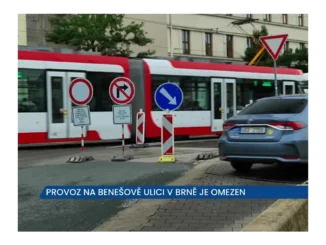 Dopravní omezení na Benešově ulici v Brně