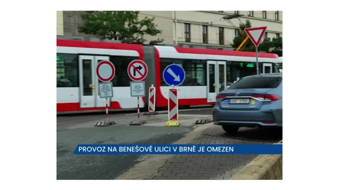 Dopravní omezení na Benešově ulici v Brně